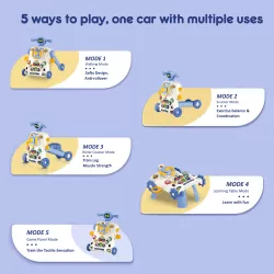 Teknum 5 - IN - 1 Baby Walker / Learning Table Mode / Game Panel Mode / Scooter Mode / Roller Coaster Mode with Musical keyboard - Blue