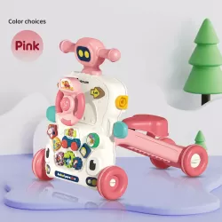 Teknum 5 - IN - 1 Baby Walker / Learning Table Mode / Game Panel Mode / Scooter Mode / Roller Coaster Mode with Musical keyboard - Pink