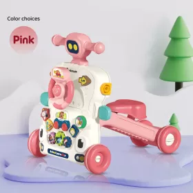 Teknum 5 - IN - 1 Baby Walker / Learning Table Mode / Game Panel Mode / Scooter Mode / Roller Coaster Mode with Musical keyboard - Pink