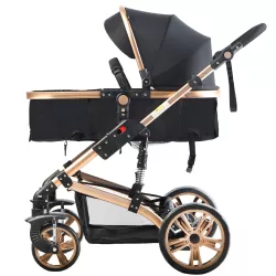 Teknum 3 in 1 Pram Stroller-Story-Black