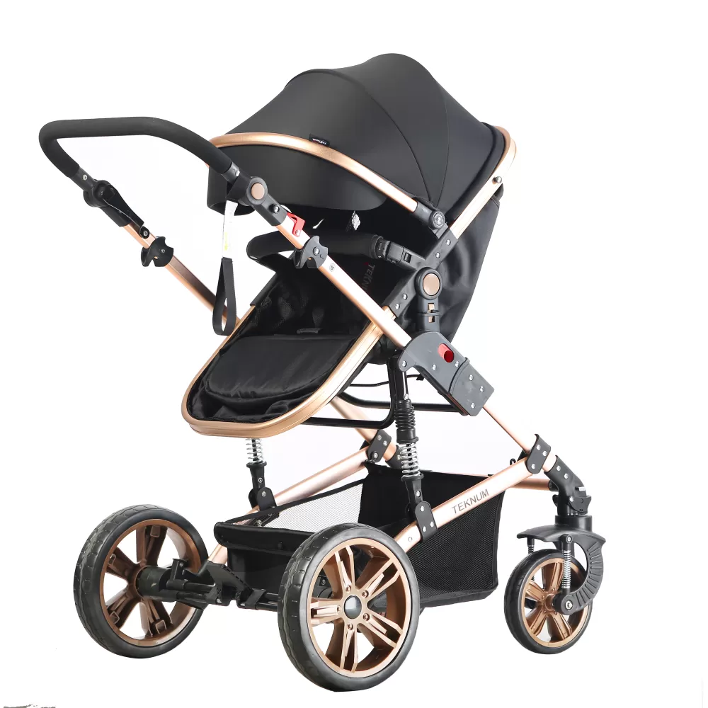 Teknum 3 in 1 Pram Stroller-Story-Black