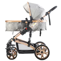 Teknum 3 in 1 Pram Stroller-Story-Grey