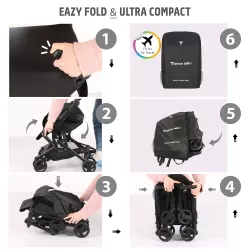 Teknum AIR -1 Travel Stroller with Carry Backpack - Black