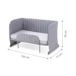 Teknum All In One, 0-4 Years Bedside Crib Cot & Sofa Expansion Pack - Grey