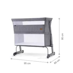 Teknum All In One, 0-4 Years Bedside Crib Cot & Sofa Expansion Pack - Grey