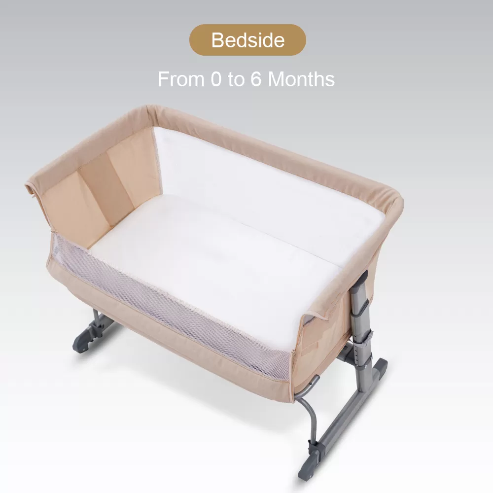 Teknum All In One, 0-4 Years Bedside Crib Cot &amp; Sofa Expansion Pack - Ivory