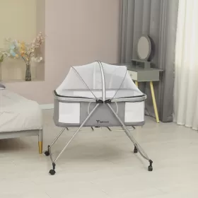 Teknum 3 - IN - 1 Baby Cot / Cradle with Mosquito net & Wheels - Dark Grey