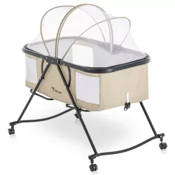 Teknum 3-IN-1 Baby Cot/Cradle w/ Mosquito net & Wheels – Ivory