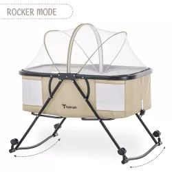 Teknum 3-IN-1 Baby Cot/Cradle w/ Mosquito net & Wheels – Ivory