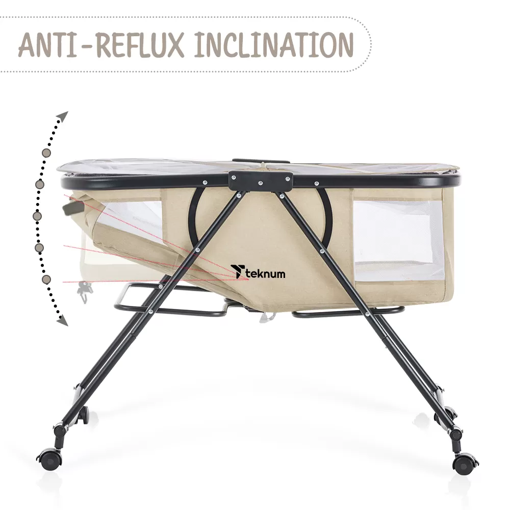 Teknum 3-IN-1 Baby Cot/Cradle w/ Mosquito net &amp; Wheels – Ivory