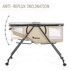 Teknum 3-IN-1 Baby Cot/Cradle w/ Mosquito net & Wheels – Ivory