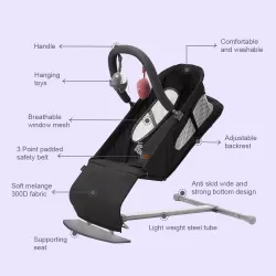 TEKNUM Baby Bouncer w/ Grab Toys - Black