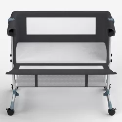 TEKNUM Moonlight Bedside Crib - Dark Grey