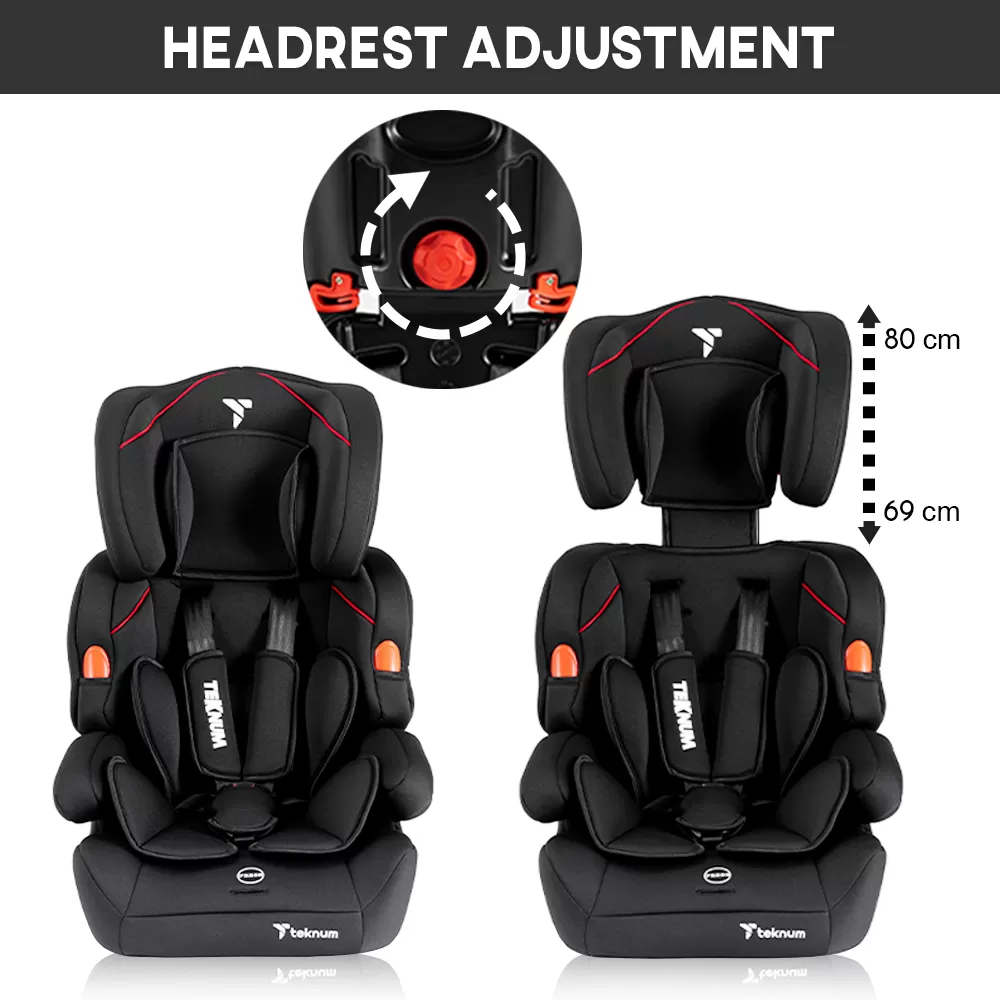 Teknum Nova Car Seat - Black, (9month to 12years)