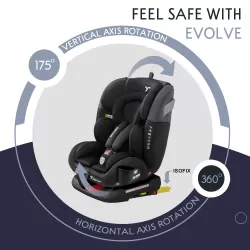 Teknum Evolve 360° Car Seat 0 - 12yrs Black with Isofix