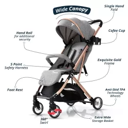 Teknum Explorer Travel Stroller - Melange Grey