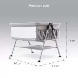 Teknum FELLOW 2 Twin Bedside Crib Bassinet - Grey