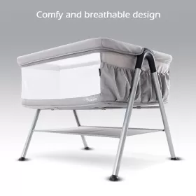 Teknum FELLOW 2 Twin Bedside Crib Bassinet - Grey