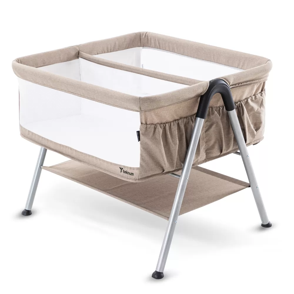 Teknum FELLOW 2 Twin Bedside Crib Bassinet - Ivory