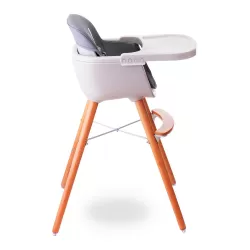 Teknum - Premium Dual Height Wooden High Chair - Grey