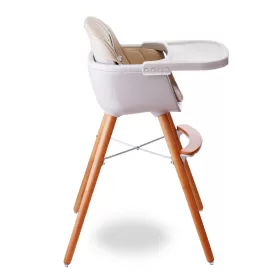 Teknum - Premium Dual Height Wooden High Chair - Ivory