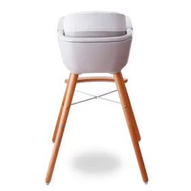 Teknum - Premium Dual Height Wooden High Chair - White