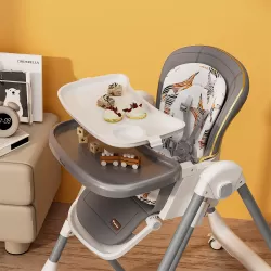 Teknum 5 - IN - 1 Swing with High Chair with Lockable wheels - Grey