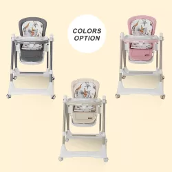 Teknum 5 - IN - 1 Swing with High Chair with Lockable wheels - Grey