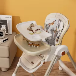 Teknum 5 - IN - 1 Swing with High Chair with Lockable wheels - Ivory