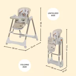 Teknum 5 - IN - 1 Swing with High Chair with Lockable wheels - Ivory