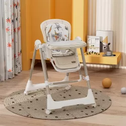 Teknum 5 - IN - 1 Swing with High Chair with Lockable wheels - Ivory