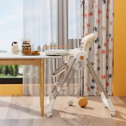 Teknum 5 - IN - 1 Swing with High Chair with Lockable wheels - Ivory