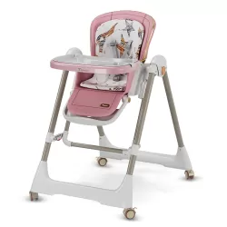 Teknum 5 - IN - 1 Swing with High Chair with Lockable wheels - Pink