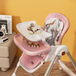 Teknum 5 - IN - 1 Swing with High Chair with Lockable wheels - Pink