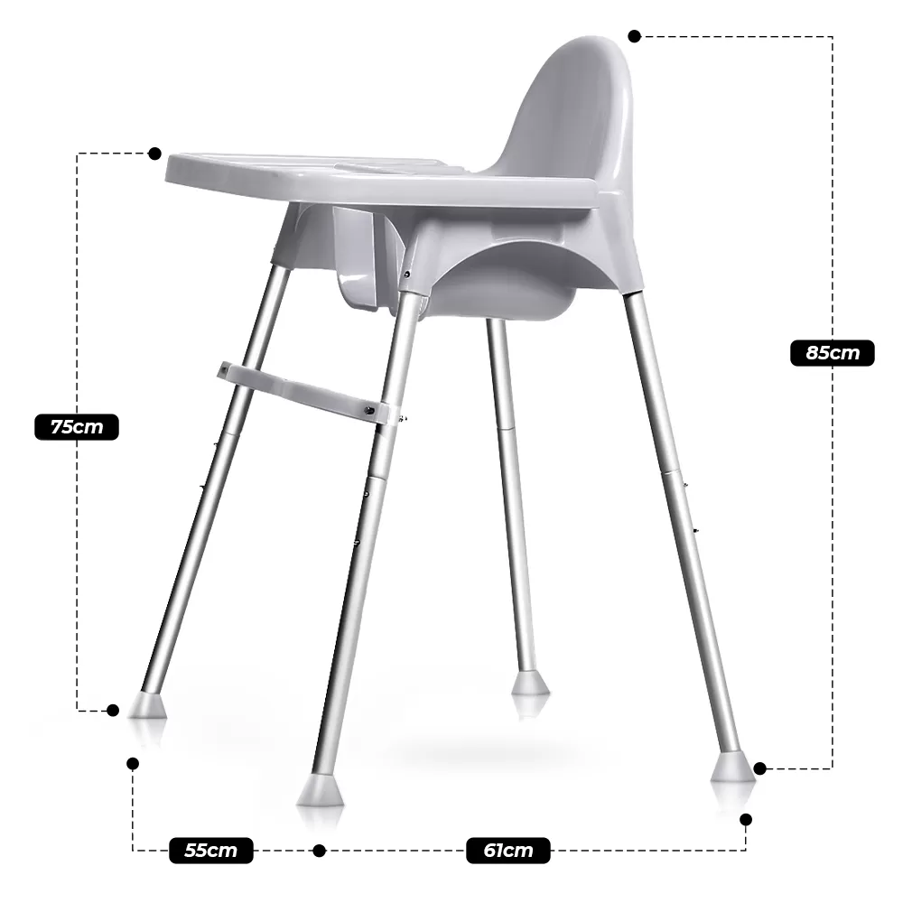 Teknum - High Chair With Removable Tray - Grey