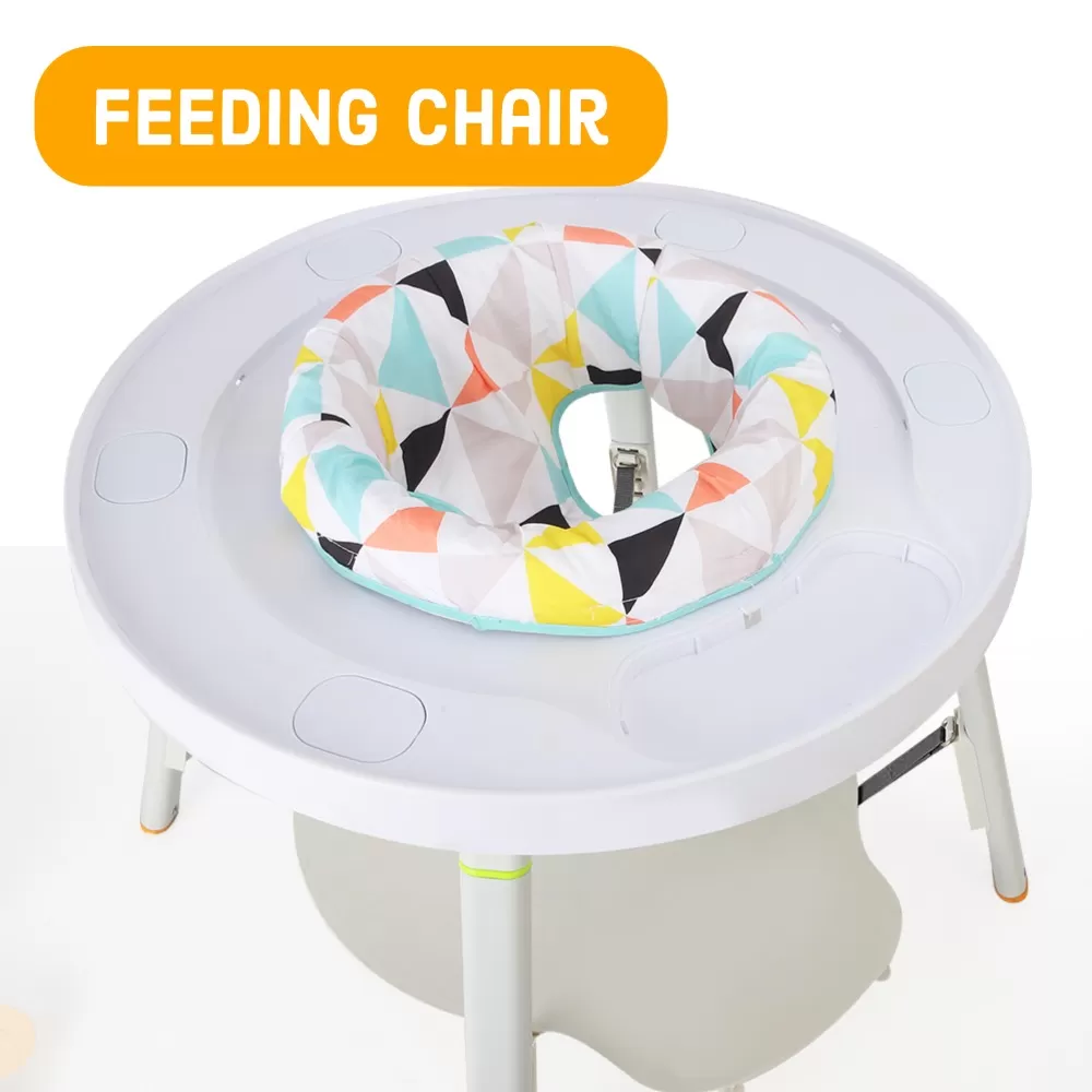 Teknum 4 - IN - 1 Activity Jumper / Feeding Chair / Drawing Table / Playing Station with Musical Mat, Detachable Toys &amp; Musical Piano - White