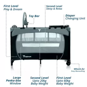 Teknum Explorer Playard and Cot Grey