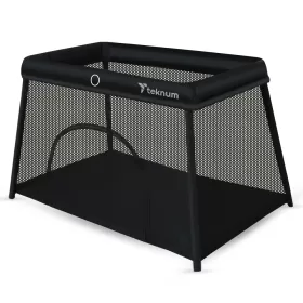 TEKNUM Portable Quick fold Playard & Cot with Zipper Door & Carry Bag - Midnight Black