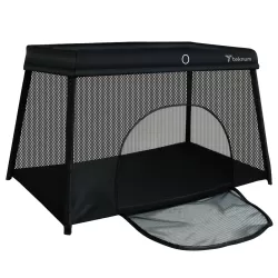 TEKNUM Portable Quick fold Playard & Cot with Zipper Door & Carry Bag - Midnight Black