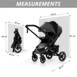 Teknum Reversible Moon Walk Stroller Black