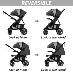 Teknum Reversible Moon Walk Stroller Black