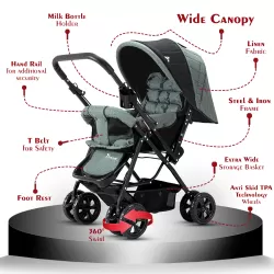 Teknum Reversible Look at Me Stroller - Dark Grey