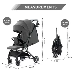 TEKNUM Travel Cabin Stroller with Coffee Cup Holder - Slate Grey