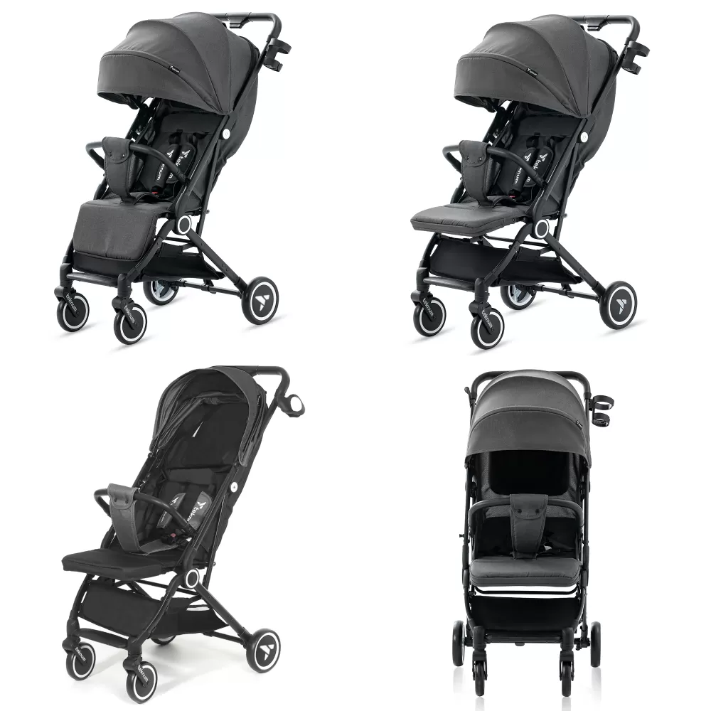 TEKNUM Travel Cabin Stroller with Coffee Cup Holder - Slate Grey