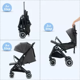 TEKNUM Travel Cabin Stroller with Coffee Cup Holder - Slate Grey