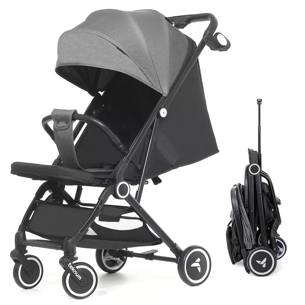 Teknum Travel Cabin Stroller with Coffee Cup Holder - Grey