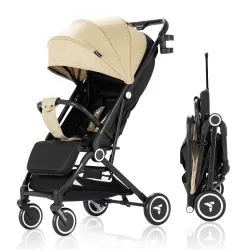 Teknum Travel Cabin Stroller with Coffee Cup Holder - Ivory