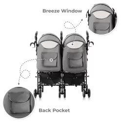 Teknum Twin Stroller Fellow - Grey