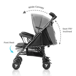 Teknum Twin Stroller Fellow - Grey