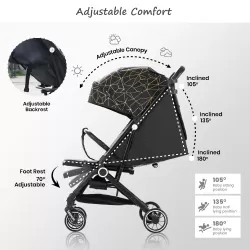 TEKNUM TravelZen Stroller with Coffee Cup Holder - Black Gold